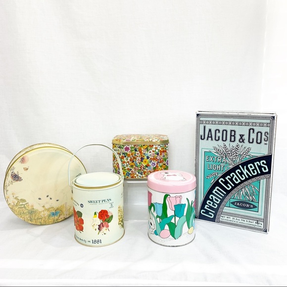 Other - Vintage Decor Tins Storage 5 total